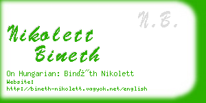 nikolett bineth business card